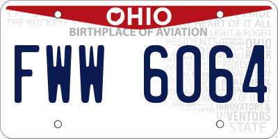 OH license plate FWW6064