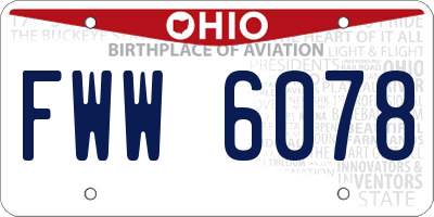 OH license plate FWW6078