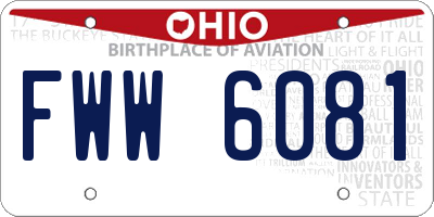 OH license plate FWW6081