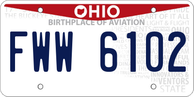OH license plate FWW6102