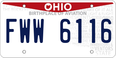 OH license plate FWW6116