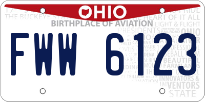 OH license plate FWW6123