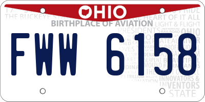 OH license plate FWW6158