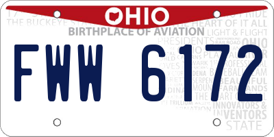 OH license plate FWW6172