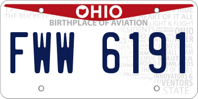 OH license plate FWW6191