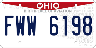 OH license plate FWW6198