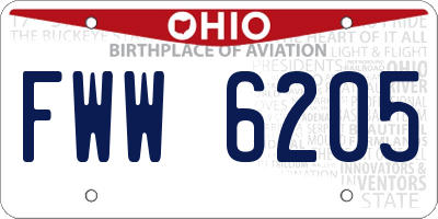 OH license plate FWW6205