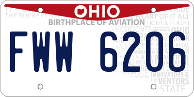 OH license plate FWW6206