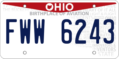 OH license plate FWW6243