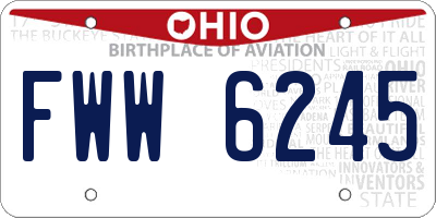 OH license plate FWW6245