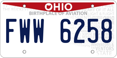 OH license plate FWW6258
