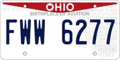 OH license plate FWW6277