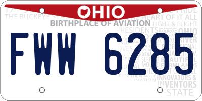 OH license plate FWW6285