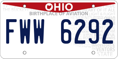OH license plate FWW6292