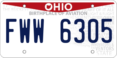OH license plate FWW6305