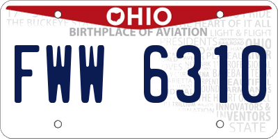 OH license plate FWW6310