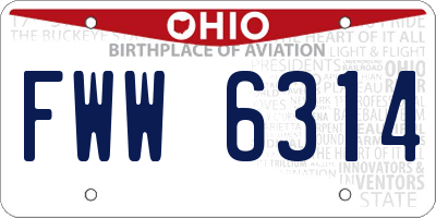OH license plate FWW6314
