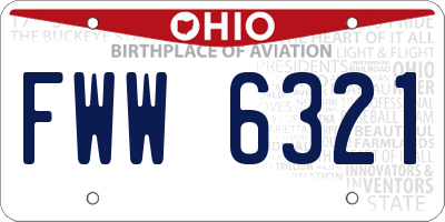 OH license plate FWW6321