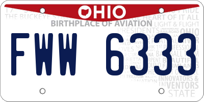OH license plate FWW6333