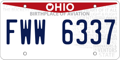 OH license plate FWW6337