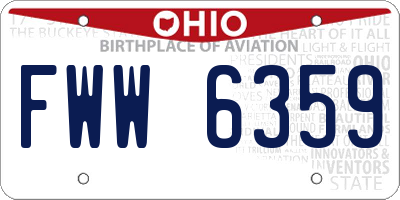 OH license plate FWW6359