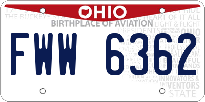 OH license plate FWW6362