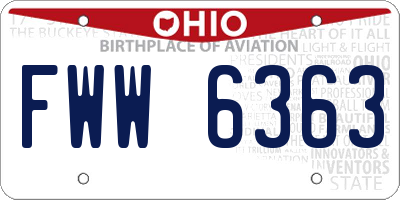 OH license plate FWW6363