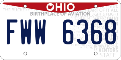 OH license plate FWW6368