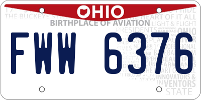 OH license plate FWW6376
