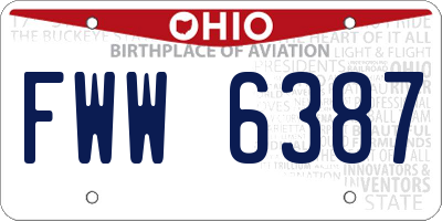 OH license plate FWW6387