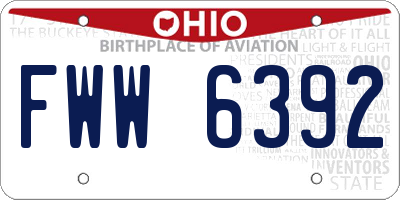 OH license plate FWW6392