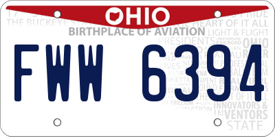 OH license plate FWW6394