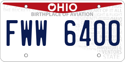 OH license plate FWW6400