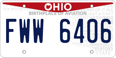 OH license plate FWW6406