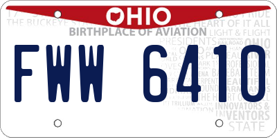 OH license plate FWW6410