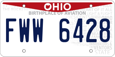OH license plate FWW6428