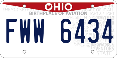 OH license plate FWW6434