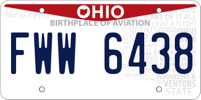 OH license plate FWW6438