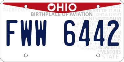 OH license plate FWW6442