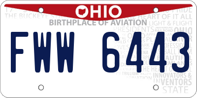 OH license plate FWW6443