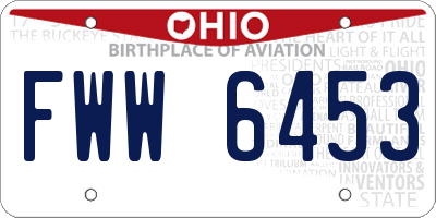 OH license plate FWW6453