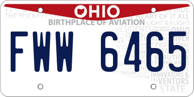 OH license plate FWW6465