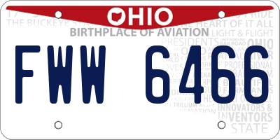 OH license plate FWW6466