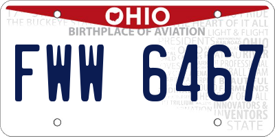 OH license plate FWW6467