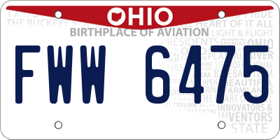 OH license plate FWW6475