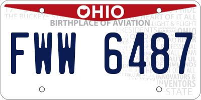OH license plate FWW6487