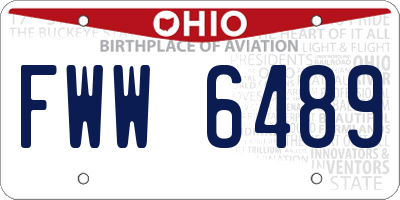 OH license plate FWW6489