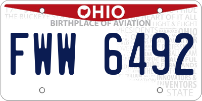 OH license plate FWW6492
