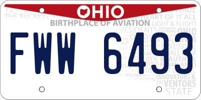 OH license plate FWW6493