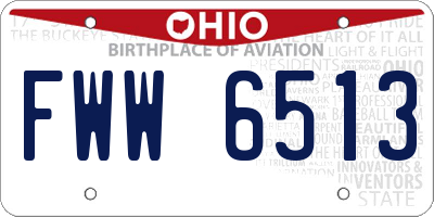 OH license plate FWW6513